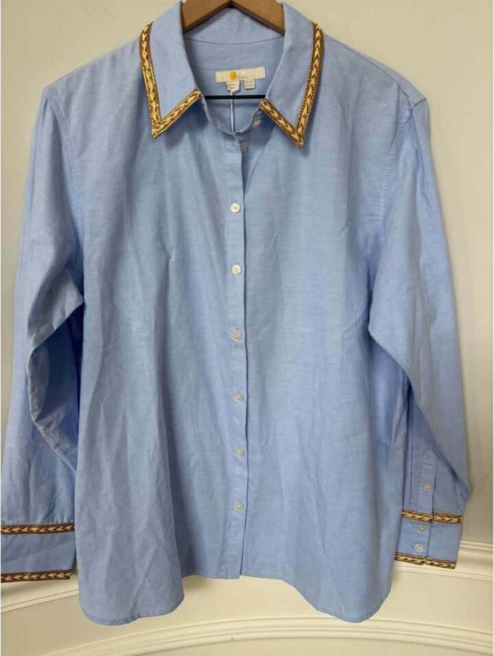Boden Gold Trim Oxford Shirt - US 10R